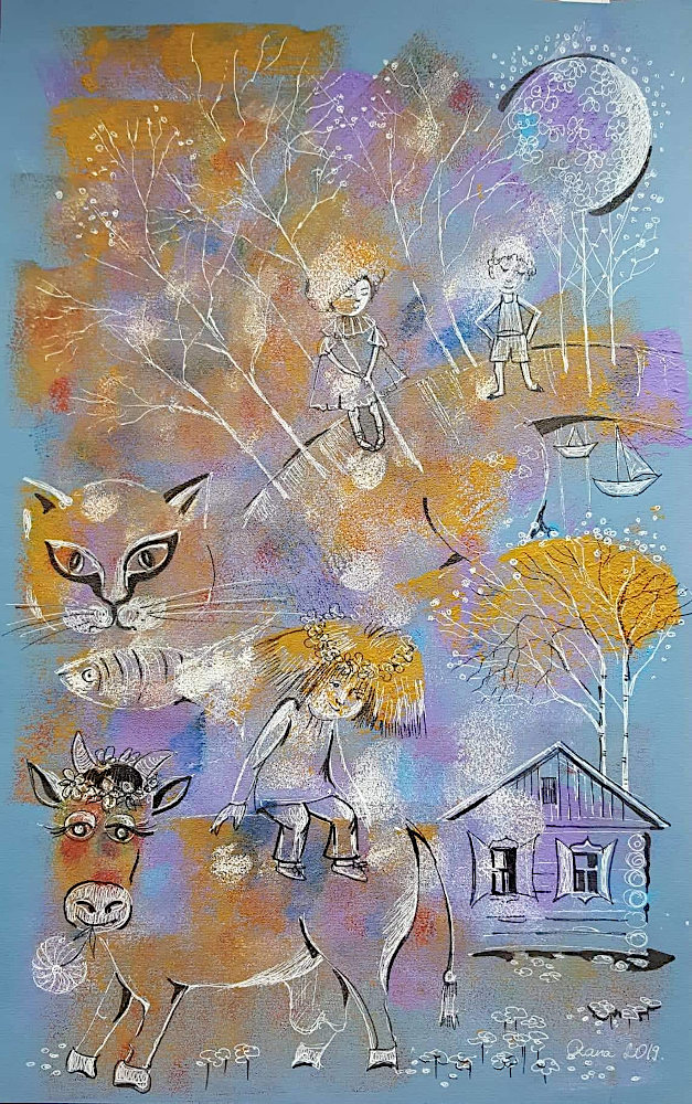 Bódis Oxána – Gyerekkori nyarak - festmény