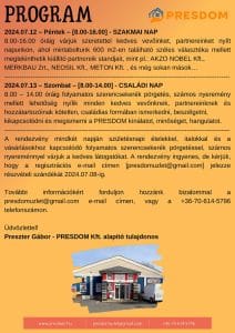 15 éves a PRESDOM - meghívó