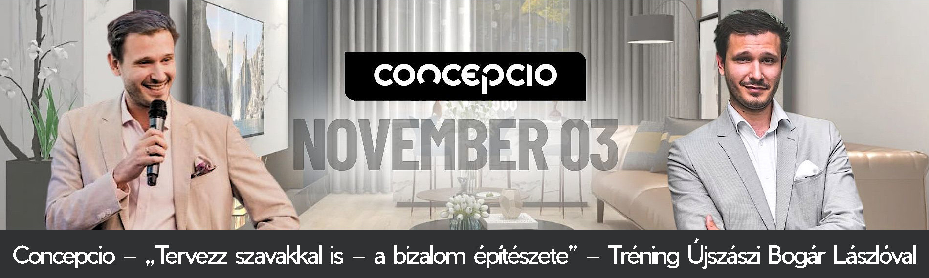 Concepcio – „Tervezz szavakkal is – a bizalom építészete” – Tréning Újszászi Bogár Lászlóval