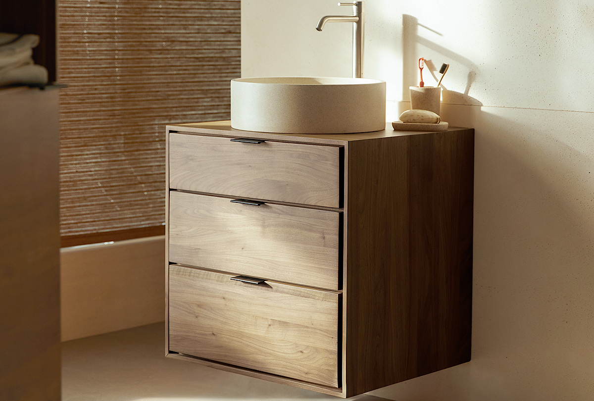 TEAKhome - Lebegő tömörfa fürdőszobabútor: természetes elegancia modern fürdőszobákban