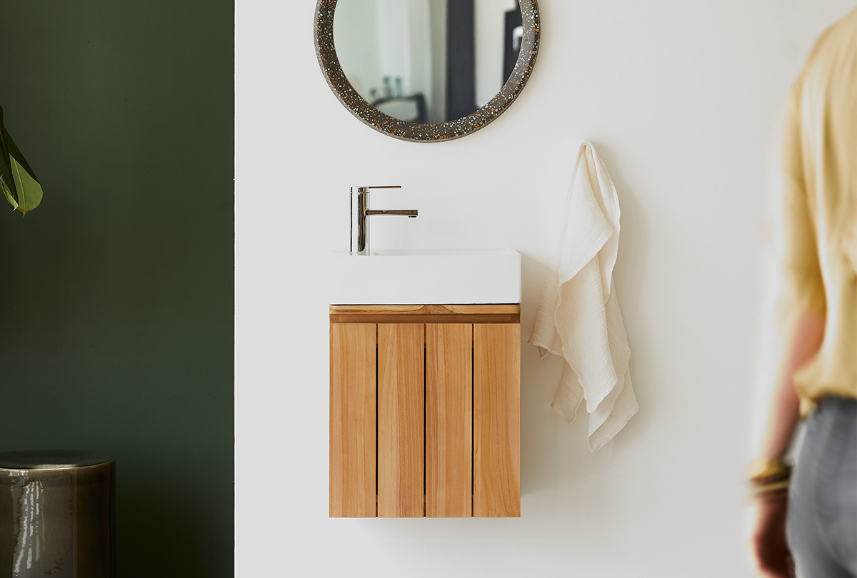 TEAKhome - Lebegő tömörfa fürdőszobabútor: természetes elegancia modern fürdőszobákban