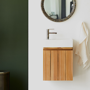 TEAKhome - Lebegő tömörfa fürdőszobabútor: természetes elegancia modern fürdőszobákban