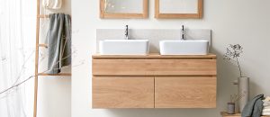 TEAKhome - Lebegő tömörfa fürdőszobabútor: természetes elegancia modern fürdőszobákban