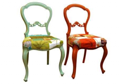 Klaszikus vonalak, modern színek: patchwork székek étkező szobába (The Baobabtree Company, UK)